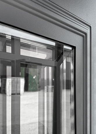 Дверь металлическая RX-10 Термо, цвет Муар ral 7024, панель - rx-10 цвет ПВХ Белая матовая