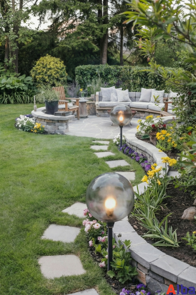 Шар 300мм дымчатый Светильник садово-парковый