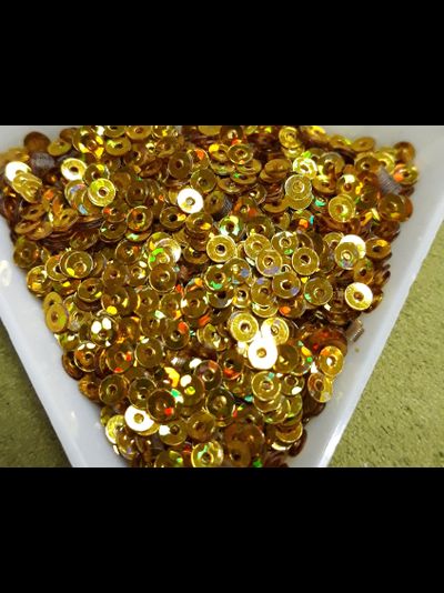 Пайетки голографические 3 мм цвет золото