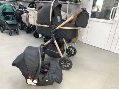 Детская коляска 3 в 1 Luxmom V2 Черный