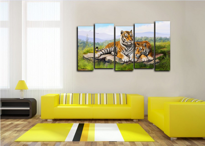 Модульная картина "Полосатая парочка"