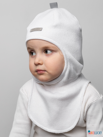 Шапка-шлем 23301-01 х/б подклад, белый 46-48