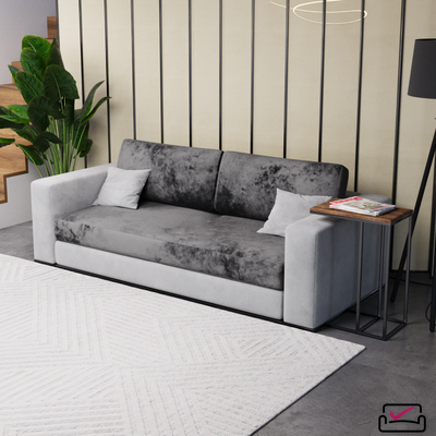 Чехол на сиденье 2х местного дивана, диван-книжку, на сиденье углового дивана.  Велюр Графит