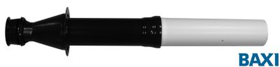 Вертикальный наконечник для коакс. трубы полипропиленовый диам. 80/125 мм, общая длина 1155 мм, длина наконечника 262 мм — антиобледeнительное исполнение. (KUG71413591)