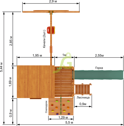 Детская деревянная площадка IgraGrad Домик 2 купить в Воронеже