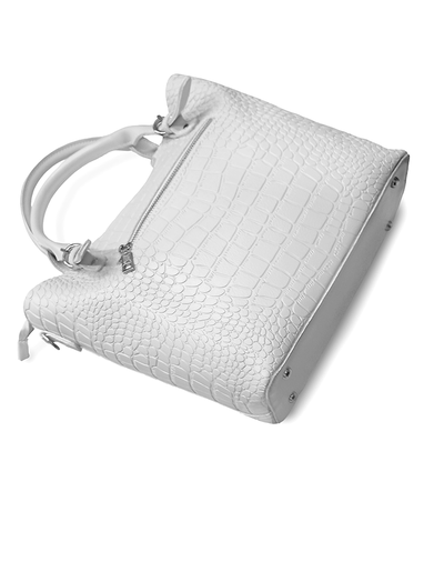 (АРТИКУЛ: 9939/1/61) СУМКА ЖЕНСКАЯ БОЛЬШАЯ, НАТУРАЛЬНАЯ КОЖА, БЕЛАЯ, СПЕРЕДИ КАРМАНЫ, РУЧКИ ЧЕРЕЗ ПЛЕЧО