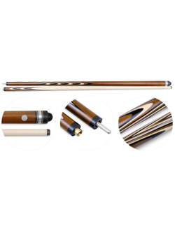 Кий / пирамида 2-pc "Классика" (термограб, коричневый, черный, белый) 13 запилов