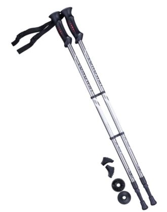 Палки для скандинавской ходьбы Berger, 77-135 см, 2-секционные Longway серый/чёрный