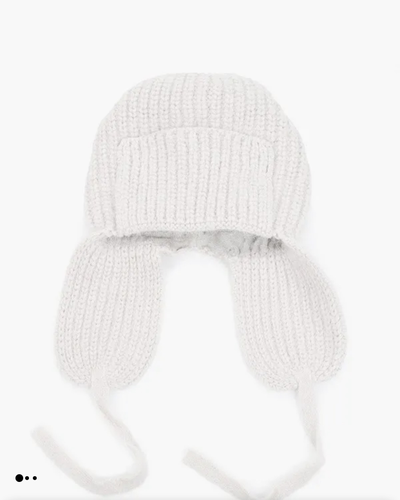 Вязанная шапка-ушанка на подкладке