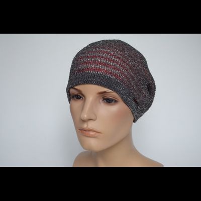 Берет Vizio 6625 серый с бордо
