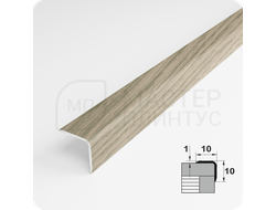 Алюминиевый отделочный уголок Лука УО 10х10мм. клен северный