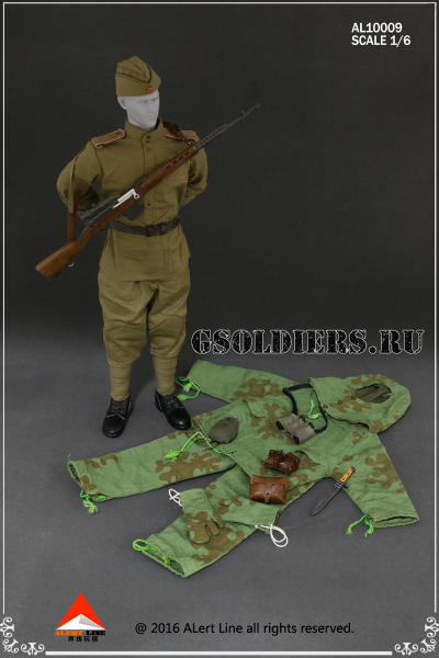 Советский снайпер с СВТ-40 - коллекционная фигурка 1/6 WWII The Soviets sniper suit AL10009 - Alert Line