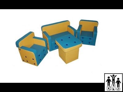 Детская игровая мебель "Комфорт" голубой / желтый