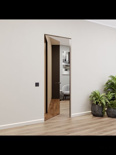 Комплект скрытой двери Pro Design Reverse Glass Зеркало бронза, графит 2500