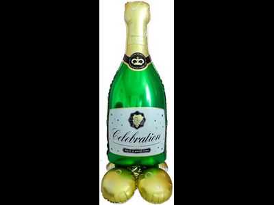 Шар 3D (51''/130 см) Фигура на подставке, Бутылка Шампанское