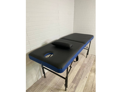 Массажный стол с двойным поролоном 190х70 + регулировка Черно-Синий
