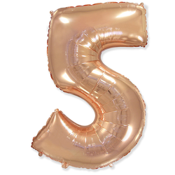 Воздушный шар фольгированный "ЦИФРА 5. РОЗОВОЕ ЗОЛОТО"