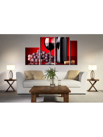 Модульная картина "Вино и виноград"