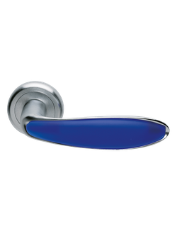 Дверные ручки Morelli Luxury MURANO CSA/BLU Цвет - Матовый хром/матовое стекло голубое