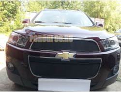 Защита радиатора Chevrolet Captiva 2011-2013 (2 части) black