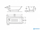 Чугунная ванна Roca Continental 120х70 см без антискользящего покрытия