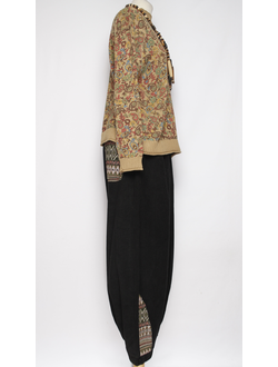 Брюки Бохо вельветовые "Гобелен" черные р.50-54