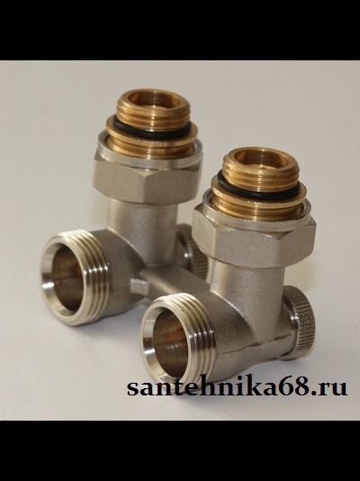 Узел угловой радиаторный 1/2&#039;&#039;х3/4&#039;&#039; нар/вн Евроконус HEATON со встроеным вентилем для 2-трубной системы