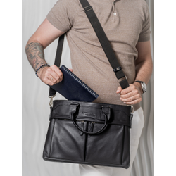 Кожаная мужская сумка Talponera black (арт. 5019-01)