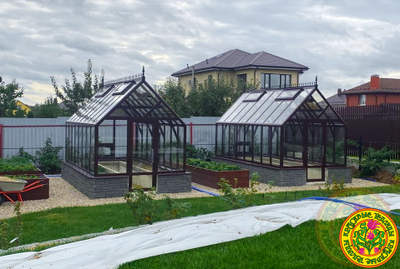 Базовая комплектация теплицы из стекла  и алюминия БРИТТОН размером 5000 x 2500 мм