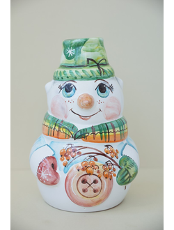 Снеговик с пуговкой