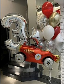 Сет "Спорткар" (11 шариков + 1 цифра)