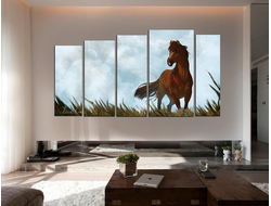Модульная картина "Гордый мустанг"