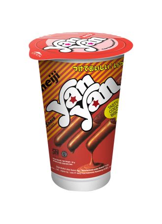 Печенье Meiji Yan Yan Mini с шоколадным кремом 30 гр (10 шт)*8  стакан