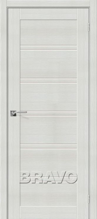 Межкомнатная дверь с эко шпоном Порта-28 Bianco Veralinga