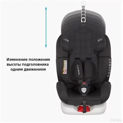 Автокресло Luxmom 210 (Isofix, 0-36 кг, 0-12 лет) Темно-серый