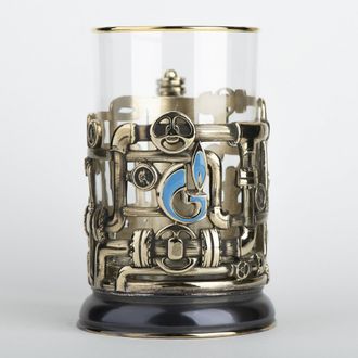 подстаканник Газпром с эмалью