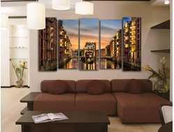 Модульная картина "Каналы Гамбурга"