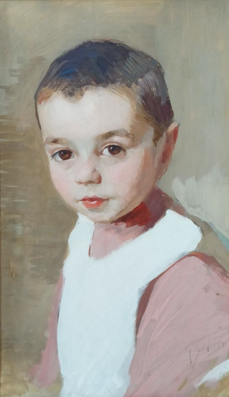 Зайденберг Савелий Моисеевич (1862 - 1942) Портрет внука 1930-е гг. Бумага, гуашь 42Х25,5 (1218)