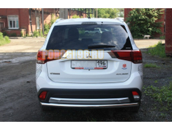 Защита заднего бампера d60 для Mitsubishi Outlander 2015-2018