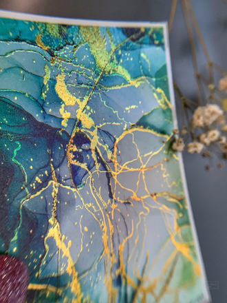 Слайдеры фольгированная акварель Alcohol Ink NF-004 GOLD