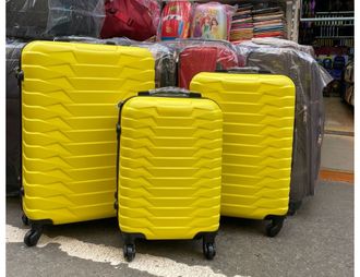 Комплект из 3х чемоданов Корона Самсон abs S,M,L желтый