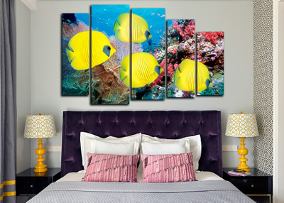 Модульная картина "Желтые рыбки"