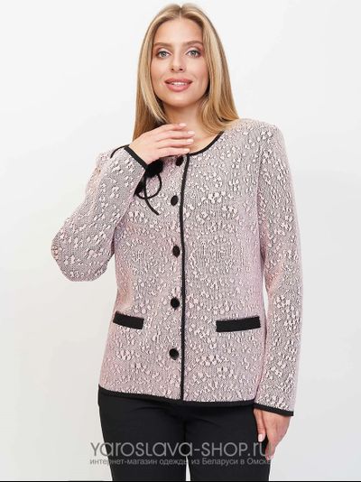 Модель: 3131. Женский вязаный жакет розового цвета