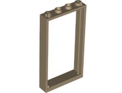 Door, Frame 1 x 4 x 6 with 2 Holes on Top and Bottom, Dark Tan (60596 / 6188109 / 6262970)