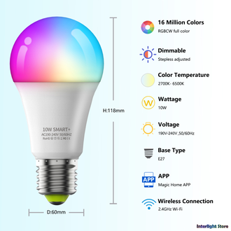 Master Evolution Pro Smart Bulb 10w RGB DIM Wi-Fi + ПДУ E27