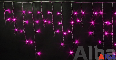 Бахрома 3*0.5 м РОЗОВЫЙ, мерцание IP 65