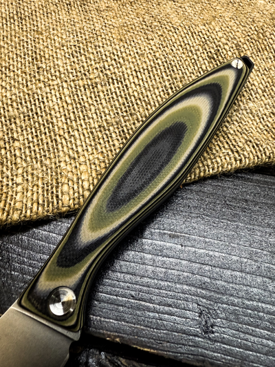 Фрикционный складной нож Канадец Большой сталь VG-10, рукоять G10 "тайга"