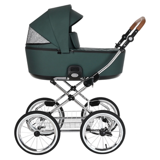 Коляска 2в1 Roan Bass Next Classic Green/Chrome D14 руч.Коричневый