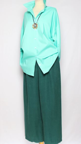 РУБАШКА "КЛАССИКА без Кармана" бирюзовая р.50-60