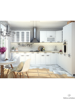 Прага модульная кухня Белое дерево